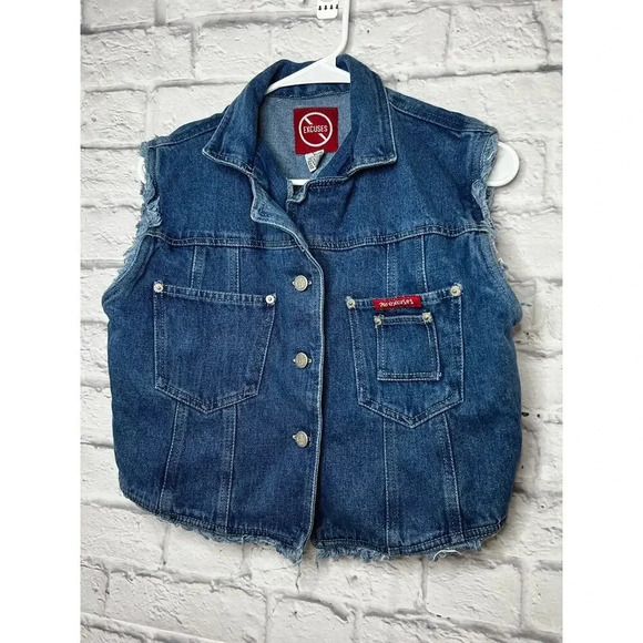 Y2K No Excuses denim vest, size L. - Picture 2 of 9